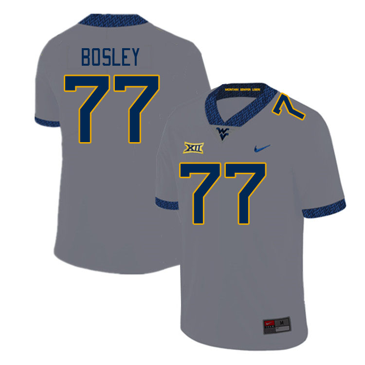 West Virginia Mountaineers #77 Bruce Bosley College Football Jerseys Stitched Sale-Grey
